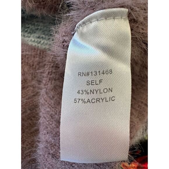 Fate Women's Colorblock Fuzzy Pullover Sweater Size M Multicolor - Picture 6 of 7